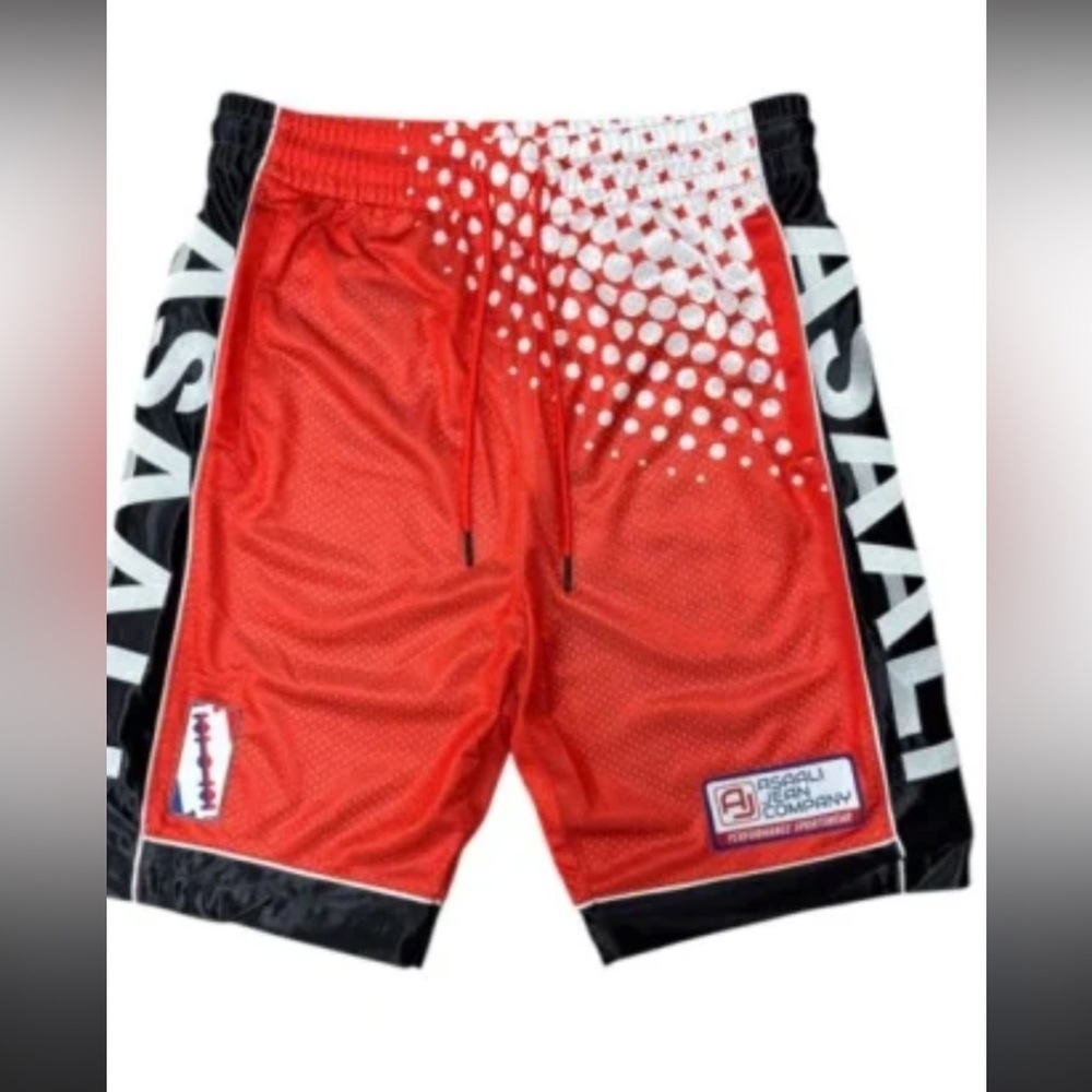 ASAALI jean co Los Ángeles Red Basketball Shorts - Picture 1 of 7